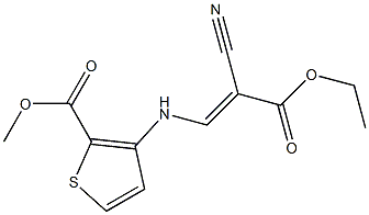 methyl 3-[(2-cyano-3-ethoxy-3-oxoprop-1-enyl)amino]thiophene-2-carboxylate Structure