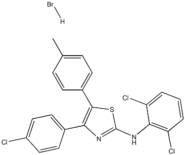 N2-(2,6-dichlorophenyl)-4-(4-chlorophenyl)-5-(4-methylphenyl)-1,3-thiazol-2-amine hydrobromide Structure