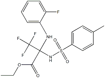 ethyl 3,3,3-trifluoro-2-(2-fluoroanilino)-2-{[(4-methylphenyl)sulfonyl]amino}propanoate Structure
