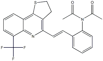 N-acetyl-N-(2-{(E)-2-[6-(trifluoromethyl)-2,3-dihydrothieno[3,2-c]quinolin-4-yl]ethenyl}phenyl)acetamide 구조식 이미지