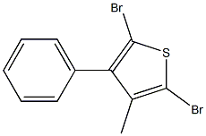 2,5-dibromo-3-methyl-4-phenylthiophene 구조식 이미지