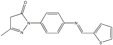 3-methyl-1-{4-[(2-thienylmethylidene)amino]phenyl}-4,5-dihydro-1H-pyrazol-5-one 구조식 이미지