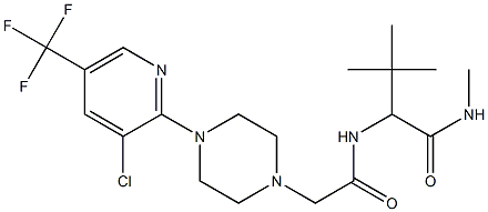 2-[(2-{4-[3-chloro-5-(trifluoromethyl)-2-pyridinyl]piperazino}acetyl)amino]-N,3,3-trimethylbutanamide 구조식 이미지
