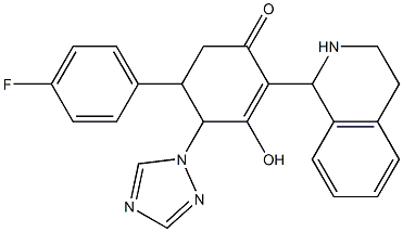 5-(4-fluorophenyl)-3-hydroxy-2-(1,2,3,4-tetrahydro-1-isoquinolinyl)-4-(1H-1,2,4-triazol-1-yl)-2-cyclohexen-1-one 구조식 이미지