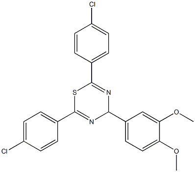 2,6-di(4-chlorophenyl)-4-(3,4-dimethoxyphenyl)-4H-1,3,5-thiadiazine Structure