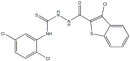 N1-(2,5-dichlorophenyl)-2-[(3-chlorobenzo[b]thiophen-2-yl)carbonyl]hydrazine-1-carbothioamide 구조식 이미지