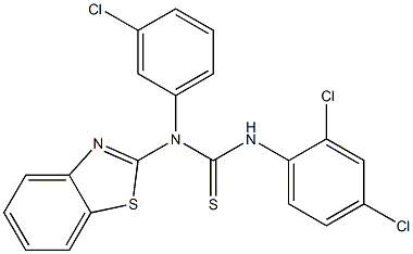 N-(1,3-benzothiazol-2-yl)-N-(3-chlorophenyl)-N'-(2,4-dichlorophenyl)thiourea 구조식 이미지