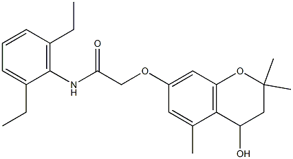 N1-(2,6-diethylphenyl)-2-[(4-hydroxy-2,2,5-trimethyl-3,4-dihydro-2H-chromen-7-yl)oxy]acetamide 구조식 이미지