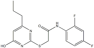 N1-(2,4-difluorophenyl)-2-[(4-hydroxy-6-propylpyrimidin-2-yl)thio]acetamide Structure