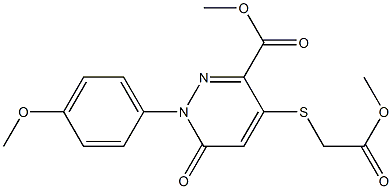 methyl 4-[(2-methoxy-2-oxoethyl)sulfanyl]-1-(4-methoxyphenyl)-6-oxo-1,6-dihydro-3-pyridazinecarboxylate 구조식 이미지