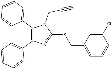 3-chlorobenzyl 4,5-diphenyl-1-(2-propynyl)-1H-imidazol-2-yl sulfide Structure
