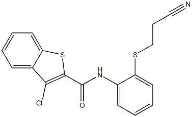 N2-{2-[(2-cyanoethyl)thio]phenyl}-3-chlorobenzo[b]thiophene-2-carboxamide 구조식 이미지