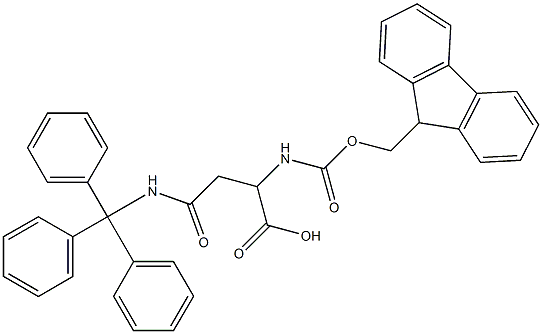 2-{[(9H-fluoren-9-ylmethoxy)carbonyl]amino}-4-oxo-4-(tritylamino)butanoica cid 구조식 이미지