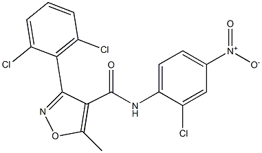 N4-(2-chloro-4-nitrophenyl)-3-(2,6-dichlorophenyl)-5-methylisoxazole-4-carboxamide 구조식 이미지