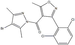 (4-bromo-3,5-dimethyl-1H-pyrazol-1-yl)[3-(2,6-dichlorophenyl)-5-methylisoxazol-4-yl]methanone Structure