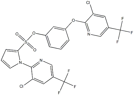 3-{[3-chloro-5-(trifluoromethyl)-2-pyridinyl]oxy}phenyl 1-[3-chloro-5-(trifluoromethyl)-2-pyridinyl]-1H-pyrrole-2-sulfonate 구조식 이미지