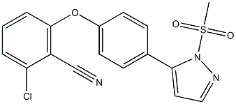 2-chloro-6-{4-[1-(methylsulfonyl)-1H-pyrazol-5-yl]phenoxy}benzonitrile 구조식 이미지