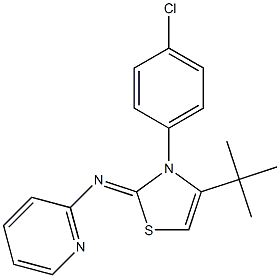 N2-[4-(tert-butyl)-3-(4-chlorophenyl)-2,3-dihydro-1,3-thiazol-2-yliden]pyridin-2-amine Structure