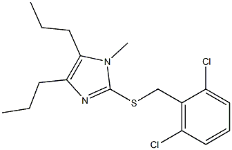 2-[(2,6-dichlorobenzyl)sulfanyl]-1-methyl-4,5-dipropyl-1H-imidazole 구조식 이미지