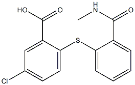 5-chloro-2-({2-[(methylamino)carbonyl]phenyl}thio)benzoic acid Structure