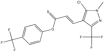 4-(trifluoromethyl)phenyl 3-[5-chloro-1-methyl-3-(trifluoromethyl)-1H-pyrazol-4-yl]prop-2-enethioate Structure