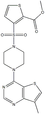 methyl 3-{[4-(7-methylthieno[3,2-d]pyrimidin-4-yl)piperazino]sulfonyl}thiophene-2-carboxylate Structure