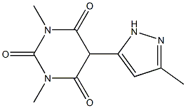 1,3-dimethyl-5-(3-methyl-1H-pyrazol-5-yl)-2,4,6(1H,3H,5H)-pyrimidinetrione Structure