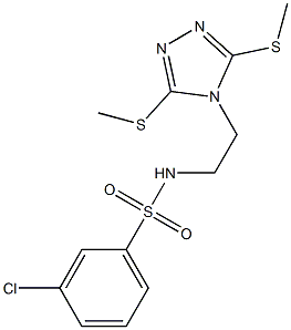 N1-{2-[3,5-di(methylthio)-4H-1,2,4-triazol-4-yl]ethyl}-3-chlorobenzene-1-sulfonamide Structure