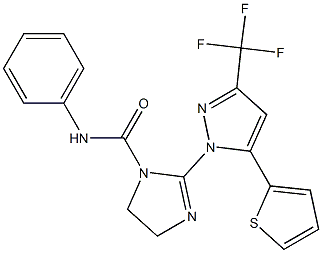 N1-phenyl-2-[5-(2-thienyl)-3-(trifluoromethyl)-1H-pyrazol-1-yl]-4,5-dihydro -1H-imidazole-1-carboxamide Structure