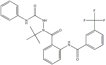 2-(tert-butyl)-N-phenyl-2-(2-{[3-(trifluoromethyl)benzoyl]amino}benzoyl)-1-hydrazinecarboxamide Structure