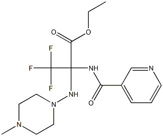 ethyl 3,3,3-trifluoro-2-[(4-methylpiperazino)amino]-2-[(3-pyridylcarbonyl)amino]propanoate 구조식 이미지