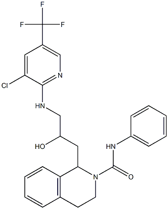 1-(3-{[3-chloro-5-(trifluoromethyl)-2-pyridinyl]amino}-2-hydroxypropyl)-N-phenyl-3,4-dihydro-2(1H)-isoquinolinecarboxamide Structure