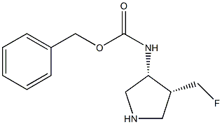 cis-(4-Fluoromethyl-pyrrolidin-3-yl)-carbamic acid benzyl ester 구조식 이미지