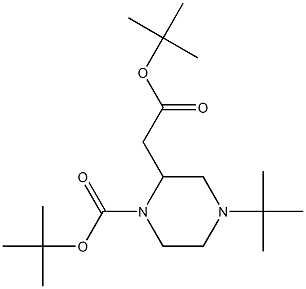 tert-butyl 2-(2-tert-butoxy-2-oxoethyl)-4-tert-butylpiperazine-1-carboxylate Structure