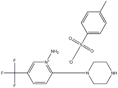1-Amino-2-piperazin-1-yl-5-(trifluoromethyl)pyridinium 4-methylbenzenesulphonate 구조식 이미지