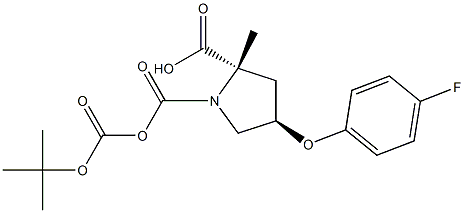 (2S,4R)-1-Boc-2-methyl4-(4-fluorophenoxy)pyrrolidine-1,2-dicarboxylate Structure