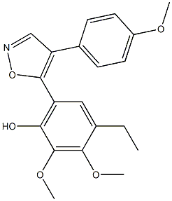 4-ethyl-2,3-dimethoxy-6-(4-(4-methoxyphenyl)isoxazol-5-yl)phenol 구조식 이미지