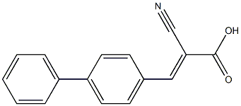 (2E)-3-(1,1'-biphenyl-4-yl)-2-cyanoacrylic acid Structure