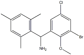 (3-bromo-5-chloro-2-methoxyphenyl)(2,4,6-trimethylphenyl)methanamine Structure