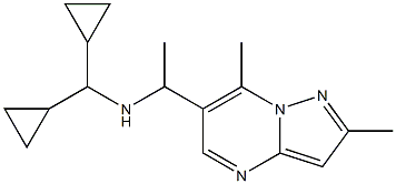 (dicyclopropylmethyl)(1-{2,7-dimethylpyrazolo[1,5-a]pyrimidin-6-yl}ethyl)amine Structure