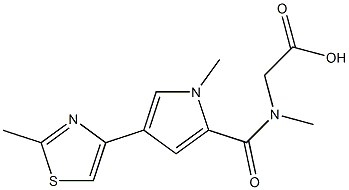 (methyl{[1-methyl-4-(2-methyl-1,3-thiazol-4-yl)-1H-pyrrol-2-yl]carbonyl}amino)acetic acid Structure