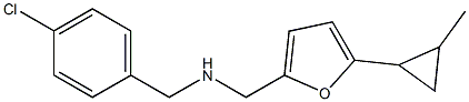 [(4-chlorophenyl)methyl]({[5-(2-methylcyclopropyl)furan-2-yl]methyl})amine Structure