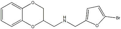 [(5-bromofuran-2-yl)methyl](2,3-dihydro-1,4-benzodioxin-2-ylmethyl)amine Structure