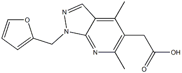 [1-(2-furylmethyl)-4,6-dimethyl-1H-pyrazolo[3,4-b]pyridin-5-yl]acetic acid 구조식 이미지