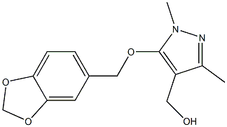 [5-(2H-1,3-benzodioxol-5-ylmethoxy)-1,3-dimethyl-1H-pyrazol-4-yl]methanol Structure