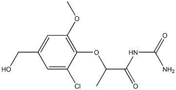 {2-[2-chloro-4-(hydroxymethyl)-6-methoxyphenoxy]propanoyl}urea Structure