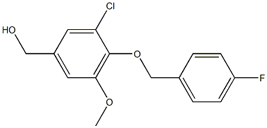 {3-chloro-4-[(4-fluorophenyl)methoxy]-5-methoxyphenyl}methanol Structure
