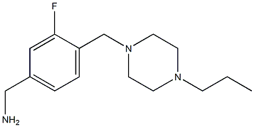 {3-fluoro-4-[(4-propylpiperazin-1-yl)methyl]phenyl}methanamine 구조식 이미지