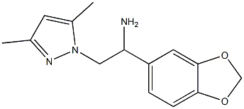 1-(1,3-benzodioxol-5-yl)-2-(3,5-dimethyl-1H-pyrazol-1-yl)ethanamine 구조식 이미지