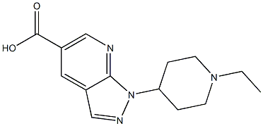 1-(1-ethylpiperidin-4-yl)-1H-pyrazolo[3,4-b]pyridine-5-carboxylic acid Structure